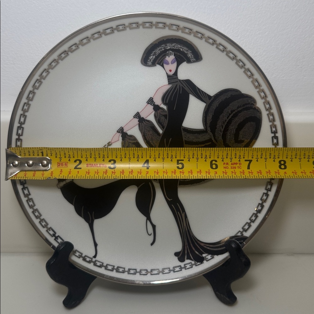 Vintage Art Deco The Franklin Mint House of Erte "Symphony in Black" Plate - Picture 4 of 4